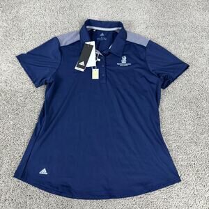 Adidas Polo Shirt Womens Large Navy Ultimate Heather UPF 50 Ritz Carlton
